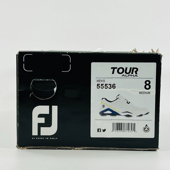 FootJoy Tour Alpha Golf 'White Navy Green' 55536 size 8 - Picture 8 of 8